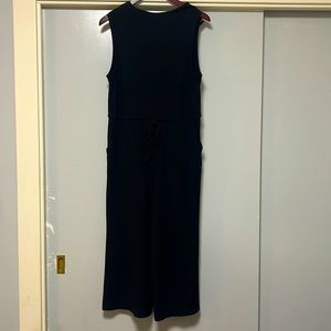 Black sleeveless capris romper